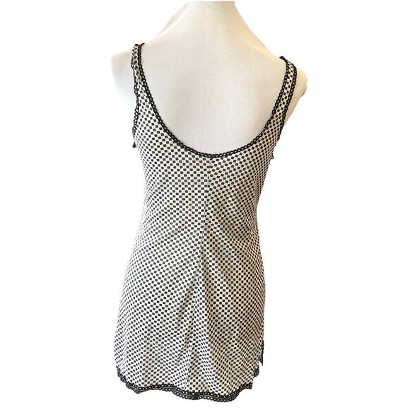 Black /White Check, Red Ribbon 60s/70s Slip Top ADORABLE! - Picture 3 of 8